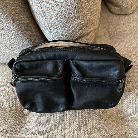 Longchamp Le Pliage Cuir Leather Black Belt Bag - Picture 10 of 13